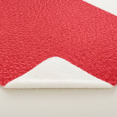 Rood lederen textuur sherpa deken (3/4)