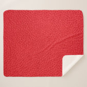 Rood lederen textuur sherpa deken (Voorkant (horizontaal))