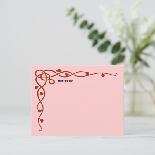 Rood lederen wijngaarden Blanco kaart (Staand voorkant)