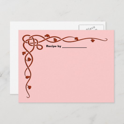 Rood lederen wijngaarden Blanco kaart (Voorkant / Achterkant)