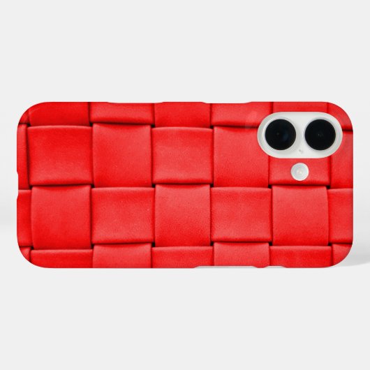 rood lederweefsel Case-Mate iPhone case (Achterkant (horizontaal))