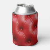 Rood leer: bekledingspatroon elegantie. blikjeskoeler (Blikje Voorkant)