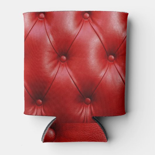 Rood leer: bekledingspatroon elegantie. blikjeskoeler (Voorkant)