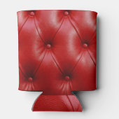 Rood leer: bekledingspatroon elegantie. blikjeskoeler (Achterkant)