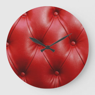 Rood leer: bekledingspatroon elegantie. grote klok
