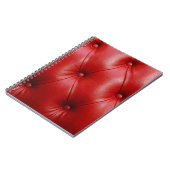 Rood leer: bekledingspatroon elegantie. notitieboek (Linkerzijde)