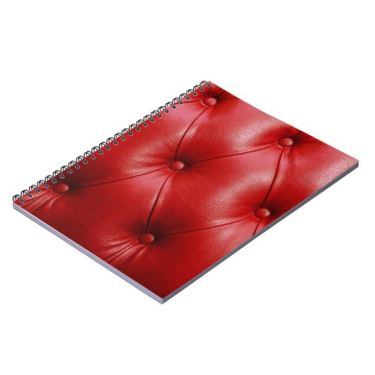 Rood leer: bekledingspatroon elegantie. notitieboek (Linkerzijde)