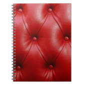 Rood leer: bekledingspatroon elegantie. notitieboek (Voorkant)