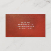  rood leer | Emboss Lettering Visitekaartje (Achterkant)