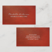  rood leer | Emboss Lettering Visitekaartje (Voorkant / Achterkant)