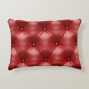 Rood leer: naadloze textuur elegantie accent kussen
