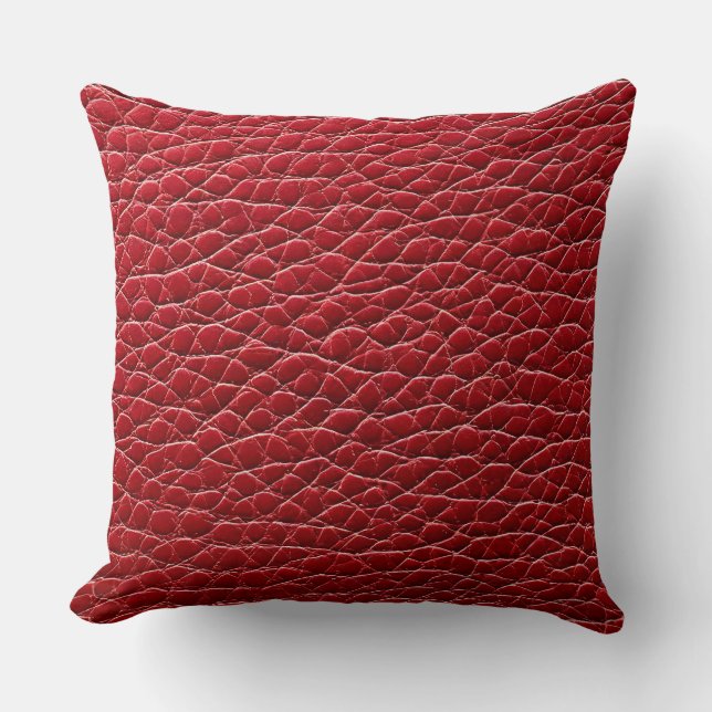 Rood leerpatroon kussen (Voorkant)