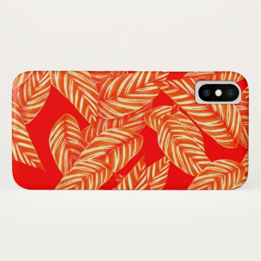 Rood lef botanische afdrukken Case-Mate iPhone case (Achterkant (horizontaal))