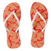 Rood lef botanische afdrukken teenslippers (Voetbed)