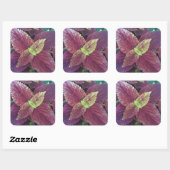 Rood lef Plant Grote vierkant stickers (Vel)