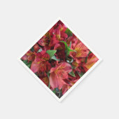Rood lelies papier servet (Hoek)