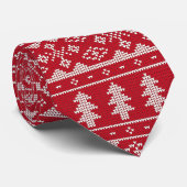 Rood Lelijk Kerst Sweater Patroon Stropdas (Opgerold)