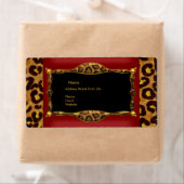 Rood Leopard Zwart Goud Label Adres (Insitu)