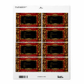 Rood Leopard Zwart Goud Label Adres (Full Sheet)