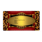 Rood Leopard Zwart Goud Label Adres 2 (Voorkant)