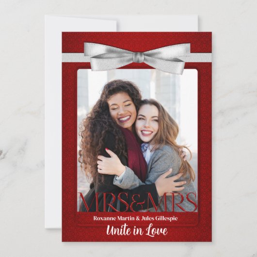 Rood lesbische homoseksuele twee bruidjes huwelijk kaart (Voorkant)