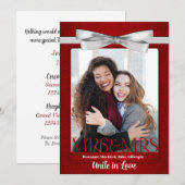 Rood lesbische homoseksuele twee bruidjes huwelijk kaart (Voorkant / Achterkant)