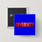 Rood Letter Diversity Square Vierkante Button 5,1 Cm (Voorkant /achterkant)
