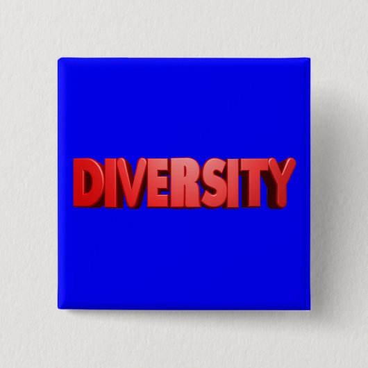 Rood Letter Diversity Square Vierkante Button 5,1 Cm (Voorkant)
