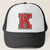Rood Letter "K"-Initiaal Trucker Pet (Voorkant)