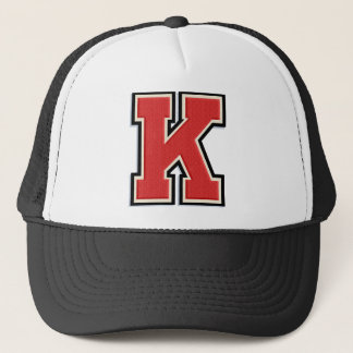 Rood Letter "K"-Initiaal Trucker Pet