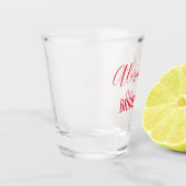 Rood Lettering Bruidsmeisje Keepsake Shot Glas (Links)