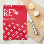 Rood | LEVENDE LEVENS HIER | Stijlvol, persoonlijk Theedoek (Quarter Fold)