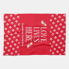 Rood | LEVENDE LEVENS HIER | Stijlvol, persoonlijk Theedoek