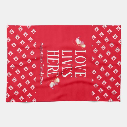 Rood | LEVENDE LEVENS HIER | Stijlvol, persoonlijk Theedoek (Horizontaal)