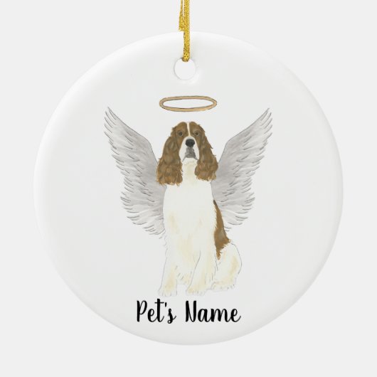 Rood Leverwit Engelse Springer Spaniel Sympathie  Keramisch Ornament (Achterkant)