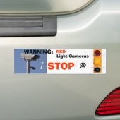 rood licht, geel licht, WAARSCHUWING:, RED, I, STO Bumpersticker (Op auto)