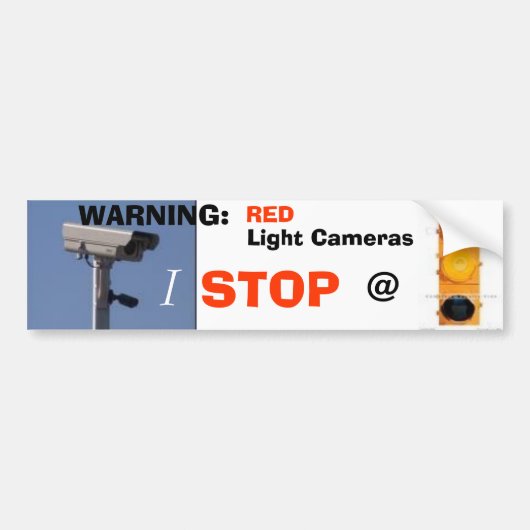 rood licht, geel licht, WAARSCHUWING:, RED, I, STO Bumpersticker (Voorkant)