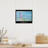 Rood Licht Huis bij het Strand Poster (Keuken)