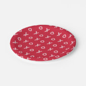 Rood & Licht Roze X O XO XO's Trendy Cute Papieren Bordje (Gekanteld)