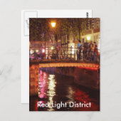 Rood Lichtdistrict 's nachts Briefkaart (Voorkant / Achterkant)