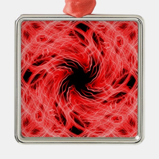 Rood lichtspoor metalen ornament (Voorkant)