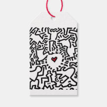 rood liefde hart doodle krabbel cadeau label