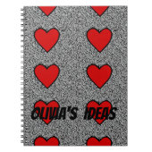 rood liefde hart doodle notitieboek cadeau (Voorkant)