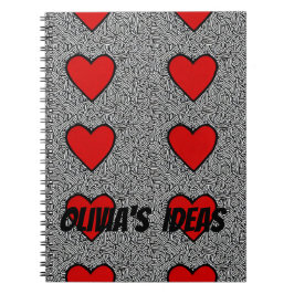 rood liefde hart doodle notitieboek cadeau