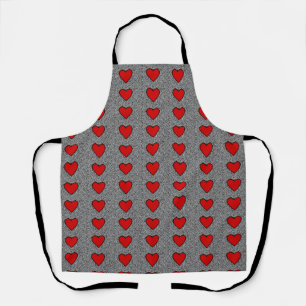 rood liefde hart doodle schort