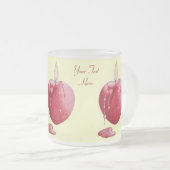 Rood Liefde Hart Gevormd Brandende Kaars Kunst Matglas Koffiemok (Voorkant rechts)