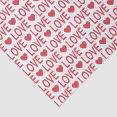 Rood Liefde Patroon Tissue Paper Tissuepapier (Detail)