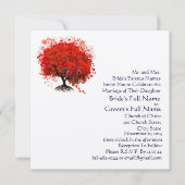 Rood-liefdesboom Square Weddenschap Kaart (Voorkant)