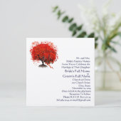 Rood-liefdesboom Square Weddenschap Kaart (Staand voorkant)