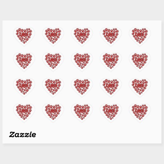 Rood liefdeshart schildert stickers (Vel)